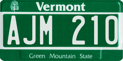 VT license plate AJM210