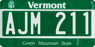 VT license plate AJM211