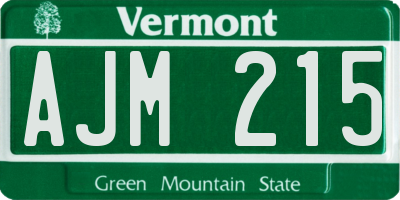 VT license plate AJM215