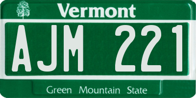 VT license plate AJM221