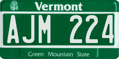 VT license plate AJM224