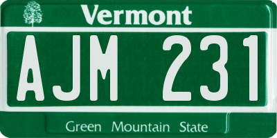 VT license plate AJM231