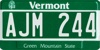 VT license plate AJM244