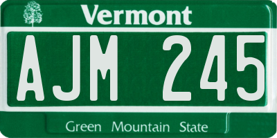 VT license plate AJM245