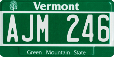 VT license plate AJM246
