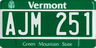 VT license plate AJM251