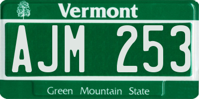 VT license plate AJM253