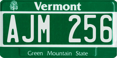 VT license plate AJM256