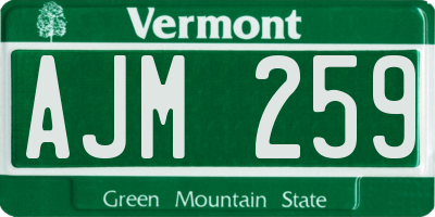 VT license plate AJM259