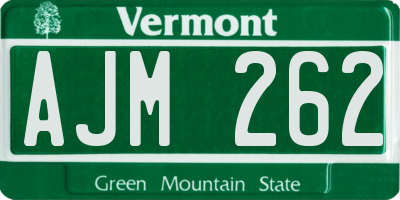 VT license plate AJM262