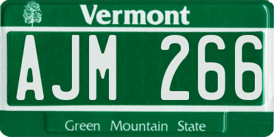 VT license plate AJM266
