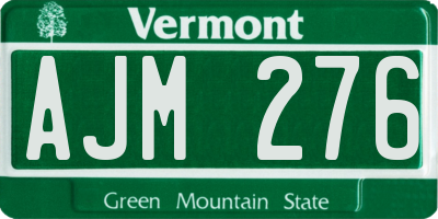 VT license plate AJM276