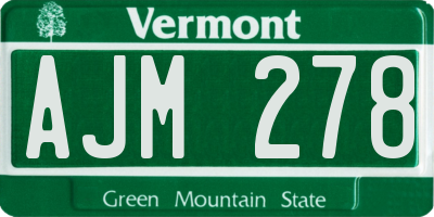 VT license plate AJM278