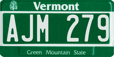 VT license plate AJM279