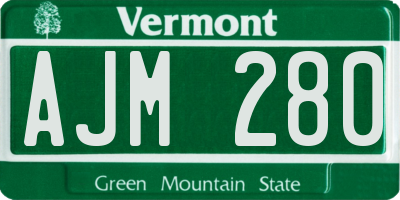 VT license plate AJM280