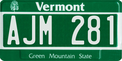 VT license plate AJM281