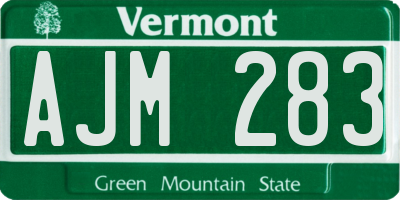 VT license plate AJM283