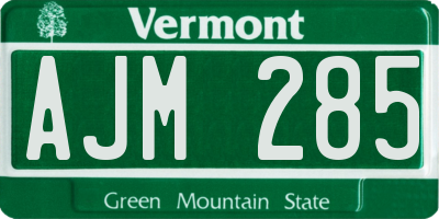 VT license plate AJM285
