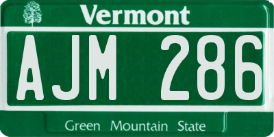 VT license plate AJM286