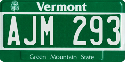 VT license plate AJM293