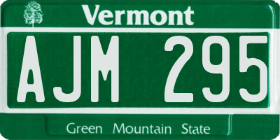 VT license plate AJM295