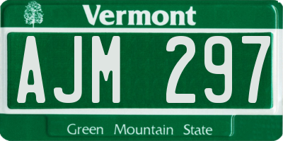 VT license plate AJM297