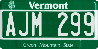 VT license plate AJM299