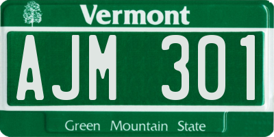 VT license plate AJM301