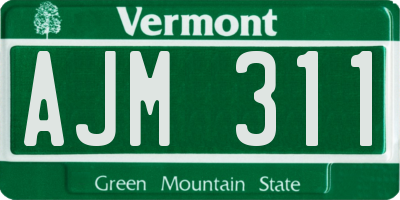 VT license plate AJM311