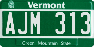 VT license plate AJM313