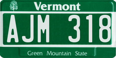 VT license plate AJM318