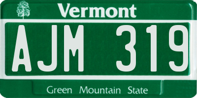 VT license plate AJM319
