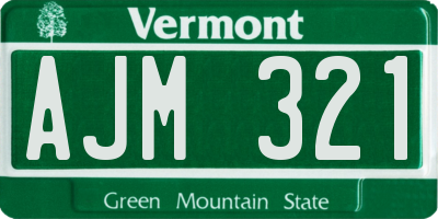 VT license plate AJM321
