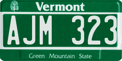 VT license plate AJM323