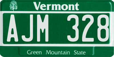 VT license plate AJM328