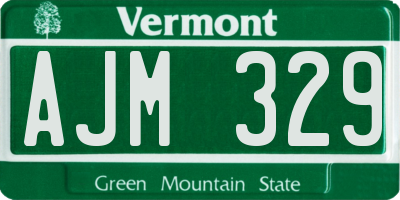 VT license plate AJM329