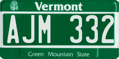 VT license plate AJM332