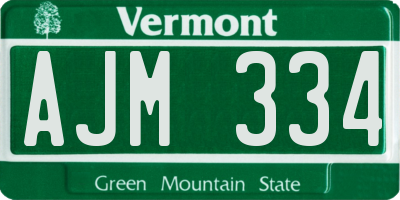 VT license plate AJM334