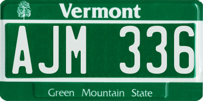 VT license plate AJM336