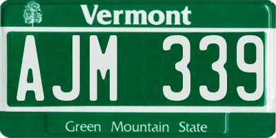 VT license plate AJM339
