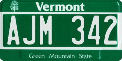 VT license plate AJM342