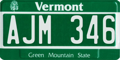 VT license plate AJM346
