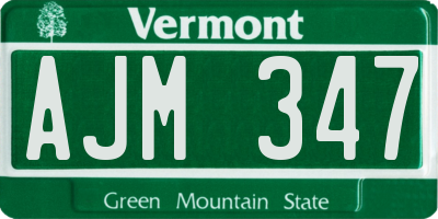 VT license plate AJM347