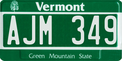 VT license plate AJM349