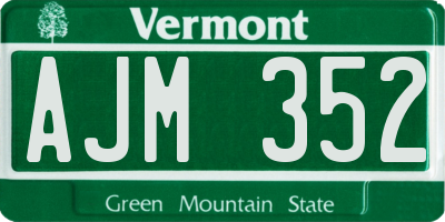 VT license plate AJM352