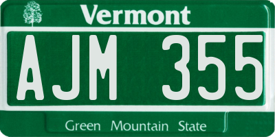 VT license plate AJM355