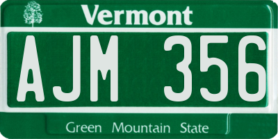 VT license plate AJM356