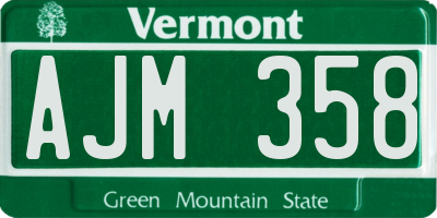 VT license plate AJM358