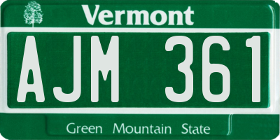 VT license plate AJM361