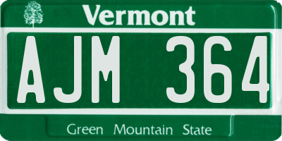 VT license plate AJM364